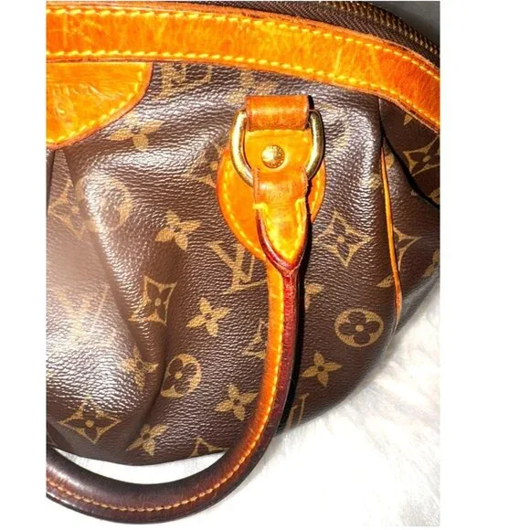 Louis Vuitton Tivoli PM Monogram Canvas Leather Handbag Brown & Orange - Picture 7 of 10